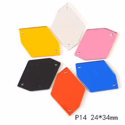 Vendita calda fantasia acrilica cucire su specchi strass perline con fori per abbigliamento