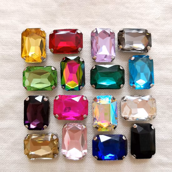 Strass acrilici Pietre acriliche con retro piatto a forma di barca colorata Pietra acrilica per gioielli