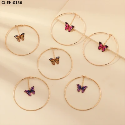 All'ingrosso Ins temperamento di vendita caldo francese anello orecchini vuoti orecchini acrilici personalizzati orecchini pendenti farfalla fascino